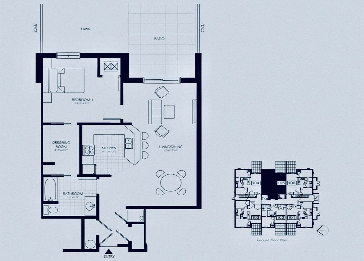 Unit 105 floor plan