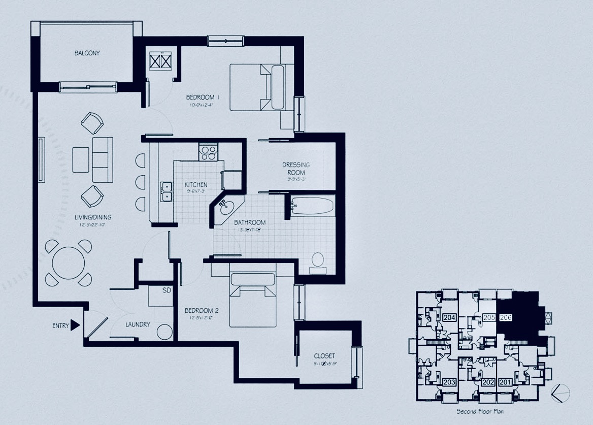 Unit 206 floor plan